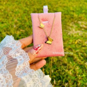 frosted butterfly necklace