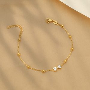 bow zircon anklet