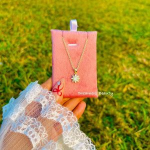 full zircon sunflower pendant